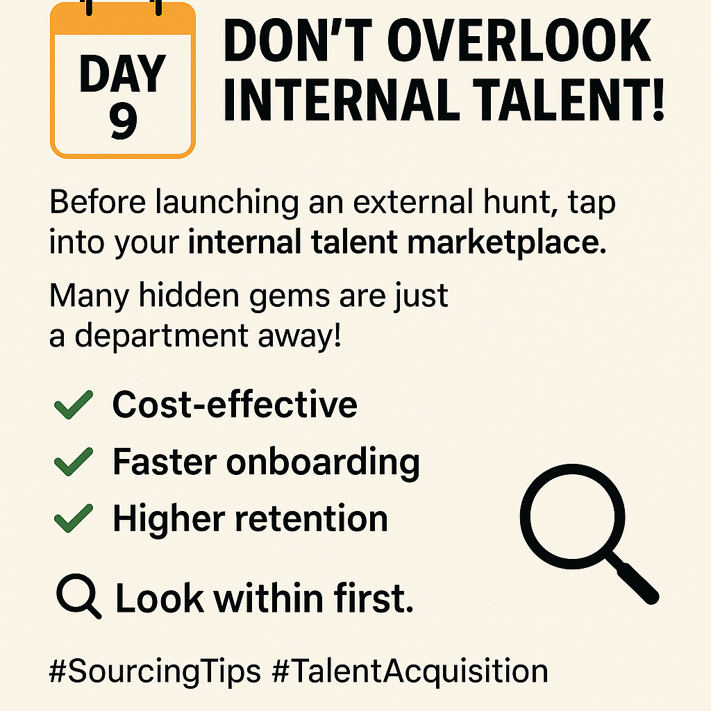 View of #SourcingTip Day 9 – Don’t Overlook Internal Talent – SourcingSpider