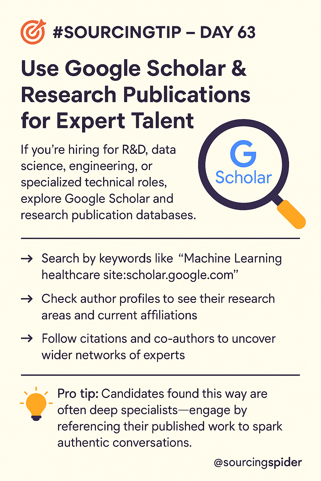 SourcingTip-Day 63- Use Google Scholar & Research Publication for Expert  Talent. – SourcingSpider
