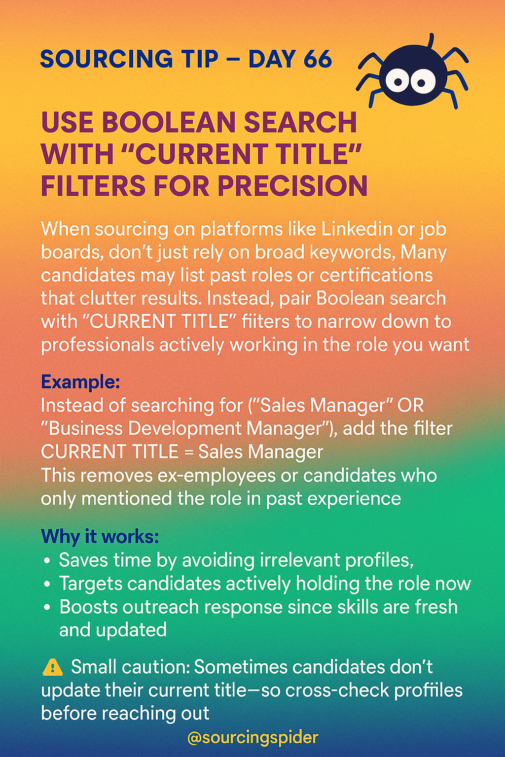 #SourcingTip- Day 66 -Use Boolean Search with Current Title filters ...